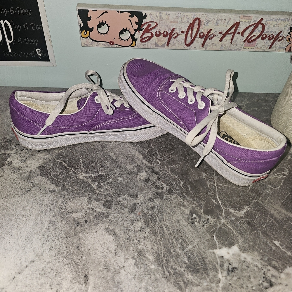 Vans Era Low Top Canvas Sneakers - Grape Purple/White - Women’s 7 - Picture 7 of 8